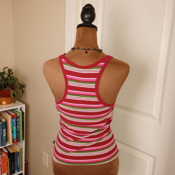 Rare Y2K Abercrombie Striped Ribbed Racerback Tank Top Vintage 2000s Preppy - Picture 5 of 5